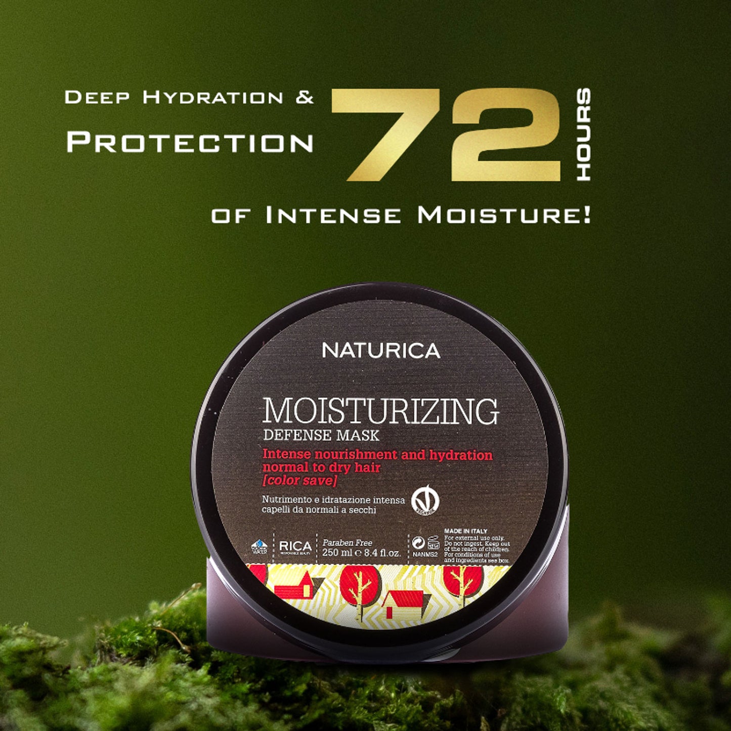 Naturica Moisturizing Defense Mask for Normal to Dry Hair, Hydrate with Grape Extract & Soy Protein