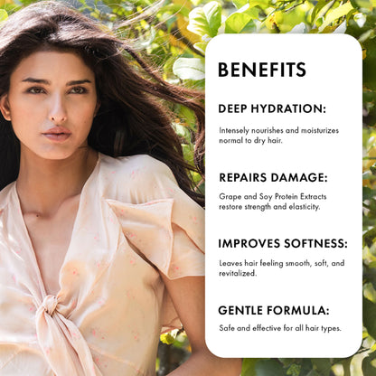 Naturica Moisturizing Defense Mask for Normal to Dry Hair, Hydrate with Grape Extract & Soy Protein