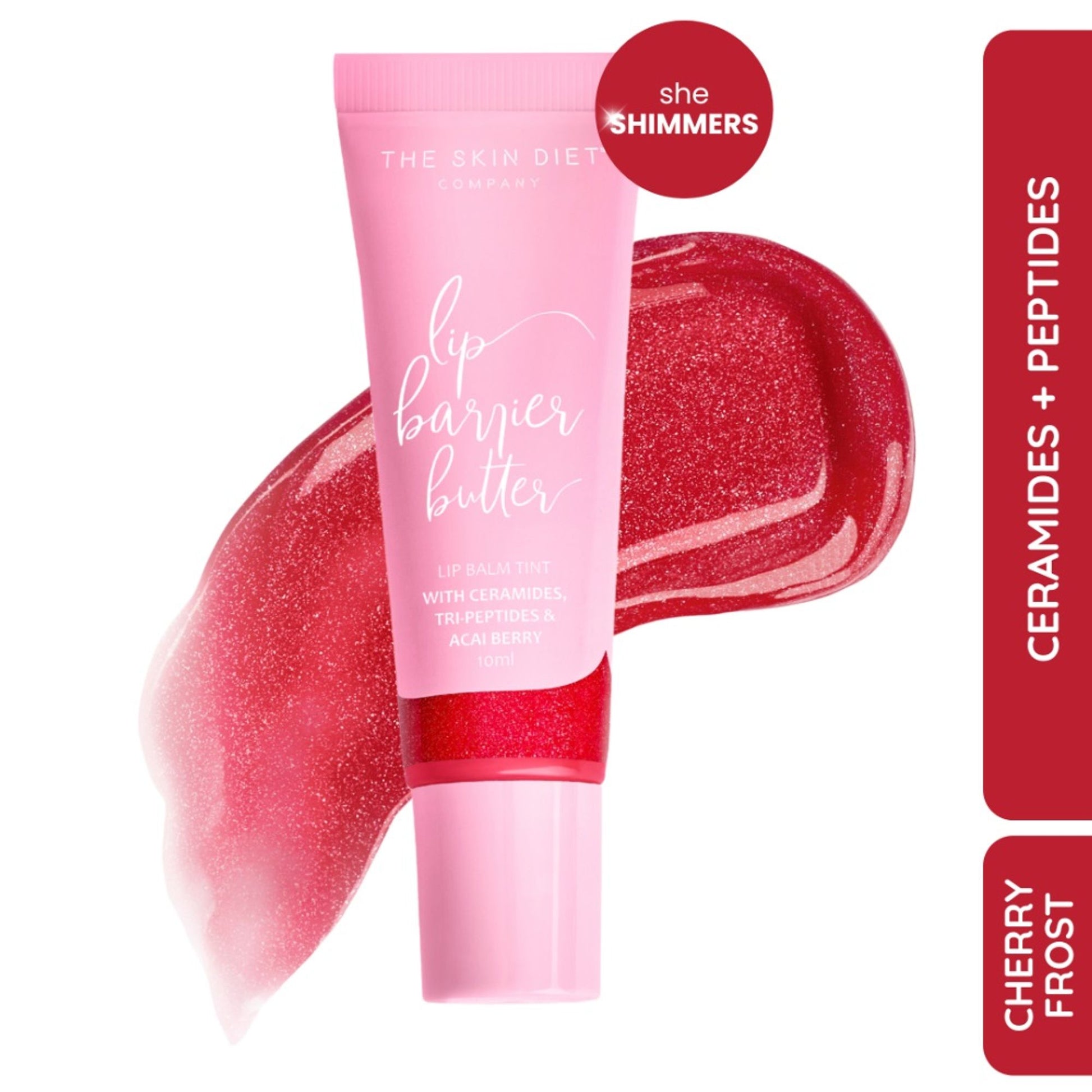 The Skin Diet Company Lip Barrier Butter Balm For Long-Lasting Hydration - Cherry Frost