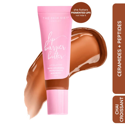 The Skin Diet Company Lip Barrier Butter Balm For Long-Lasting Hydration - Chai Croissant