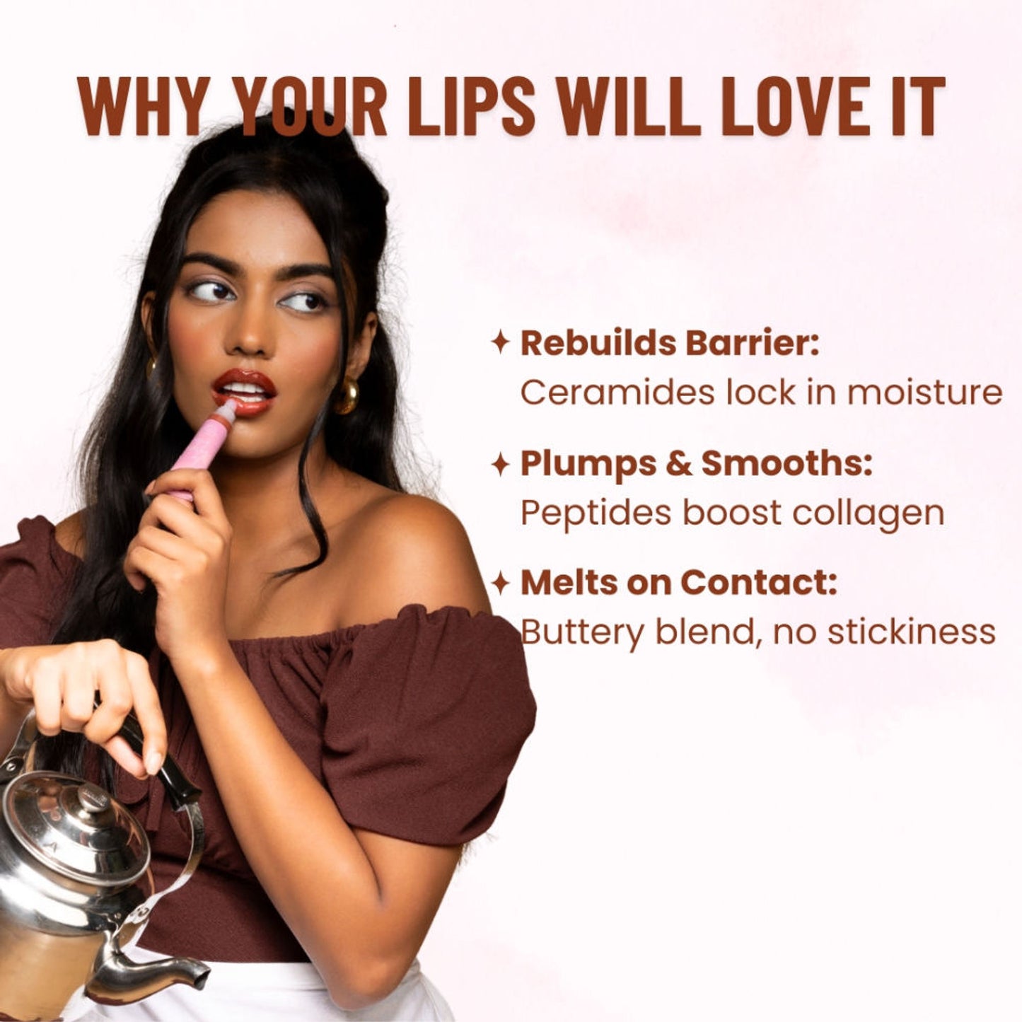 The Skin Diet Company Lip Barrier Butter Balm For Long-Lasting Hydration - Chai Croissant