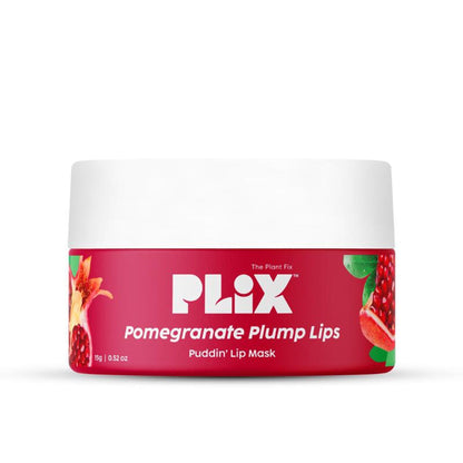 Plix Pomegranate Plump Lips Puddin’ Mask for Dry Lips With Chiuri Butter + Vit C, Lightens Dark Lips