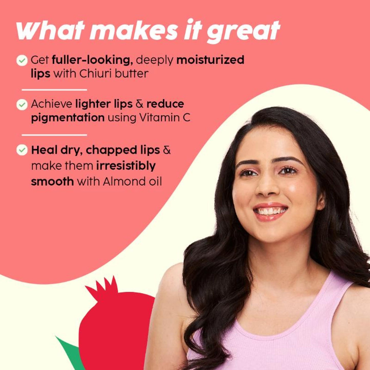 Plix Pomegranate Plump Lips Puddin’ Mask for Dry Lips With Chiuri Butter + Vit C, Lightens Dark Lips