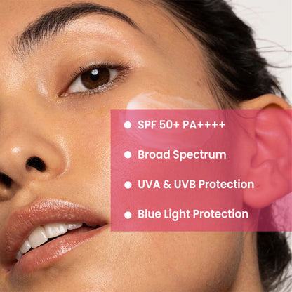 Thriveco Broad Spectrum Sunscreen For All Skin Types, SPF 50+ PA ++++, No Whitecast, Dewy Finish