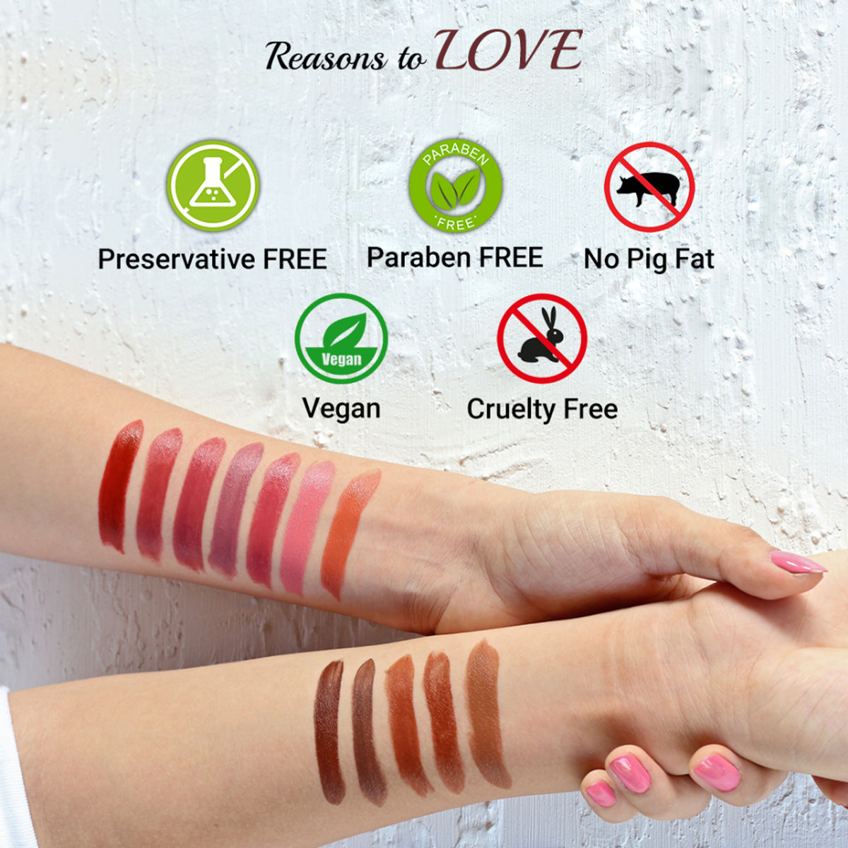 Iba Pure Lips Long Stay Matte Lipstick in M07 Red Velvet, showing a vibrant red lipstick with a matte finish.
