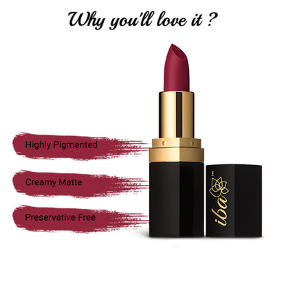 Iba Pure Lips Long Stay Matte Lipstick - M09 Berry Punch