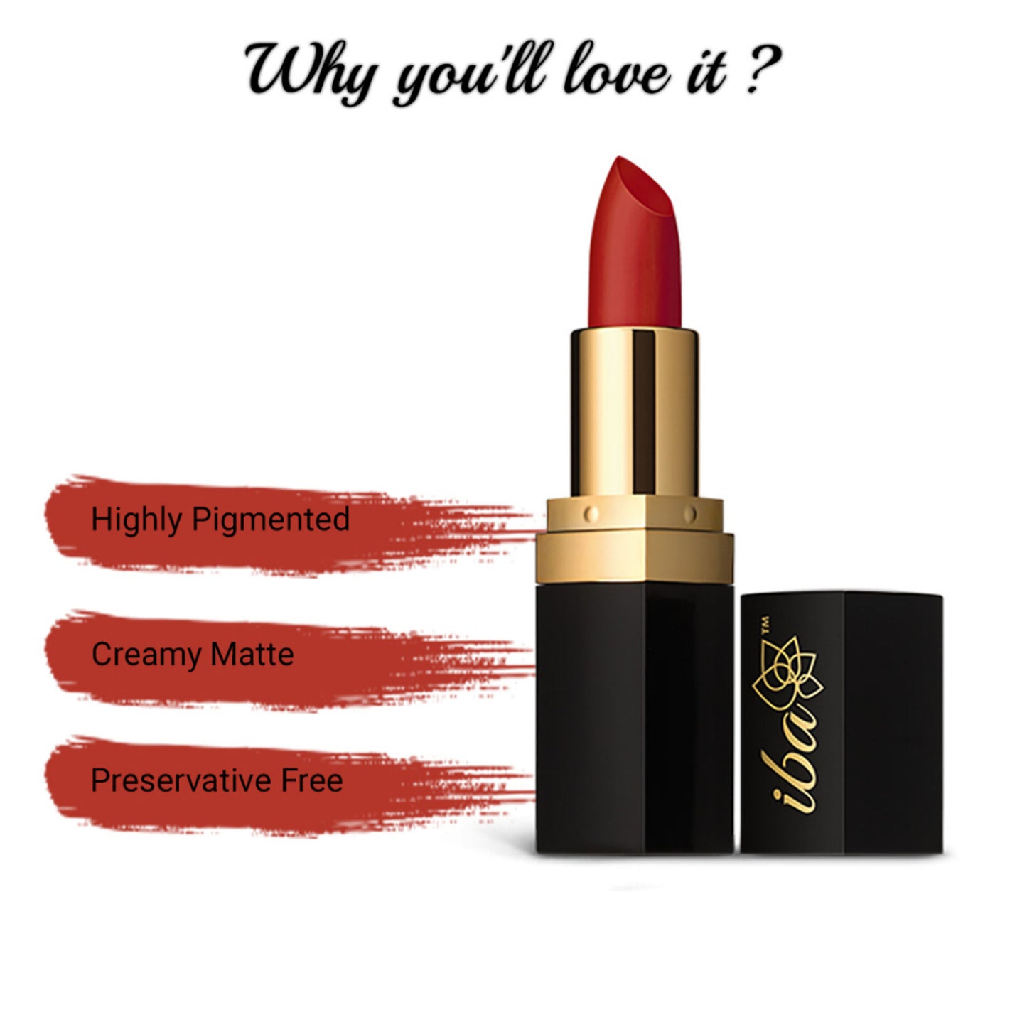 Iba Pure Lips Long Stay Matte Lipstick - M10 Red Brick