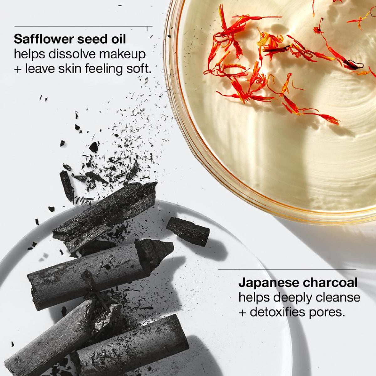Clinique Take The Day Off Charcoal Balm in a sleek black jar, creamy balm texture for gentle makeup removal.