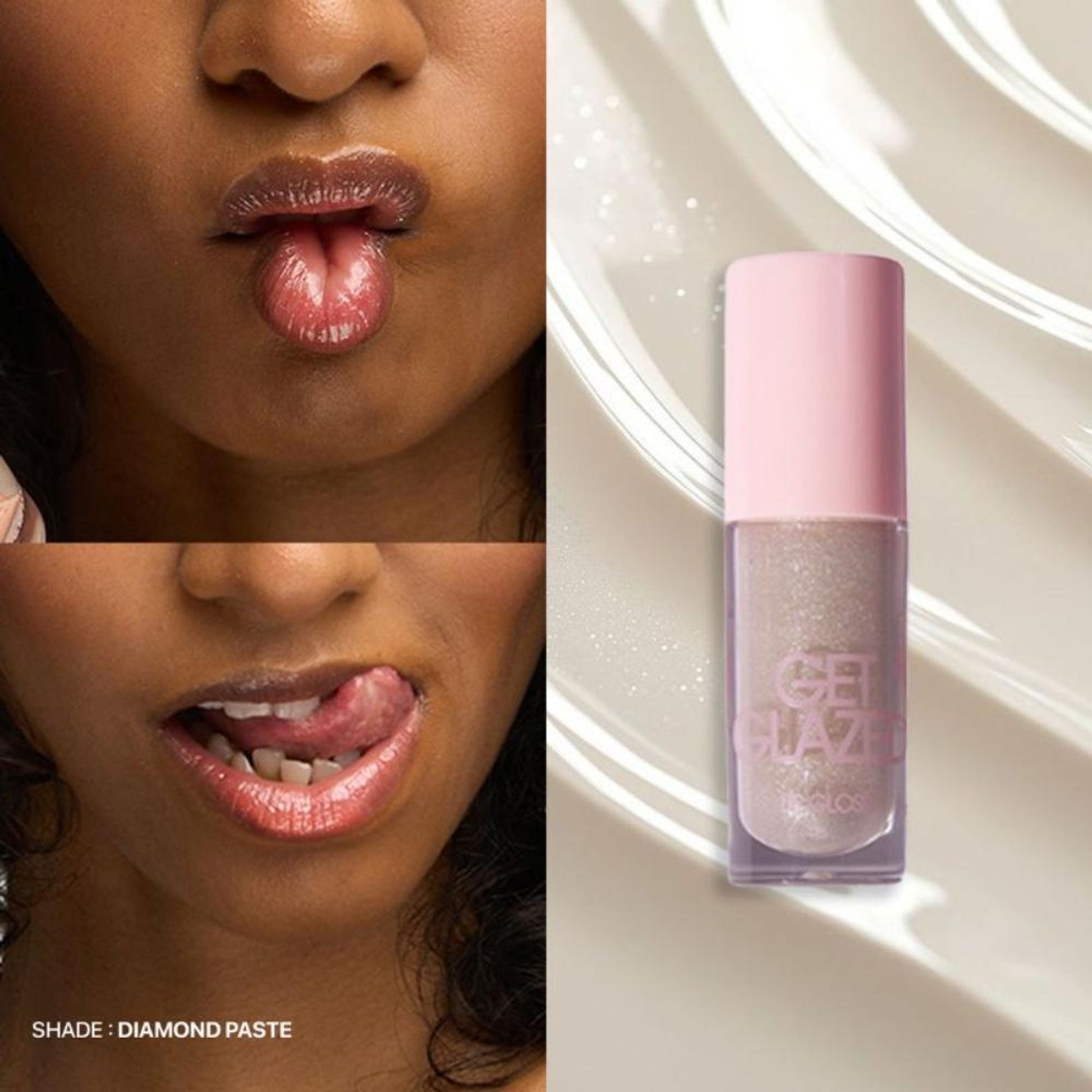 Flossy Cosmetics Lip Glaze High Shine and Pigment Lip Gloss Oil for Glossy and Fuller Lips - Diamond Paste