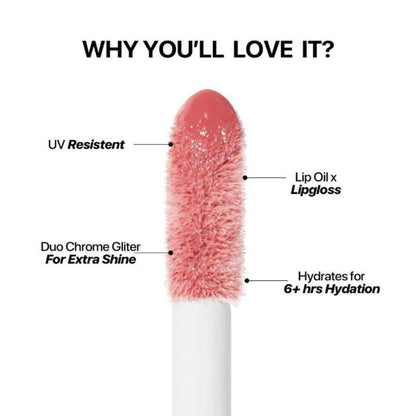 Flossy Cosmetics Lip Glaze High Shine and Pigment Lip Gloss Oil for Glossy and Fuller Lips - Diamond Paste