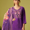 Indyancart IE Women Floral Embroidered Kurta with Trousers & Dupatta