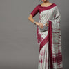 Women's Bhagalpuri Silk Grey Printed Designer Saree With Blouse Piece