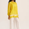 Women's Lemon Yellow Embroidered Shirt