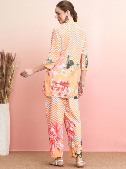 Dhiyona IE Floral Printed Shirt With Trousers