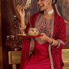 Dhiyona IE Women Paisley Embroidered Regular Kurta with Trousers & With Dupatta