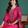 Dhiyona IE Paisley Embroidered Sequinned Kurta with Trousers & With Dupatta