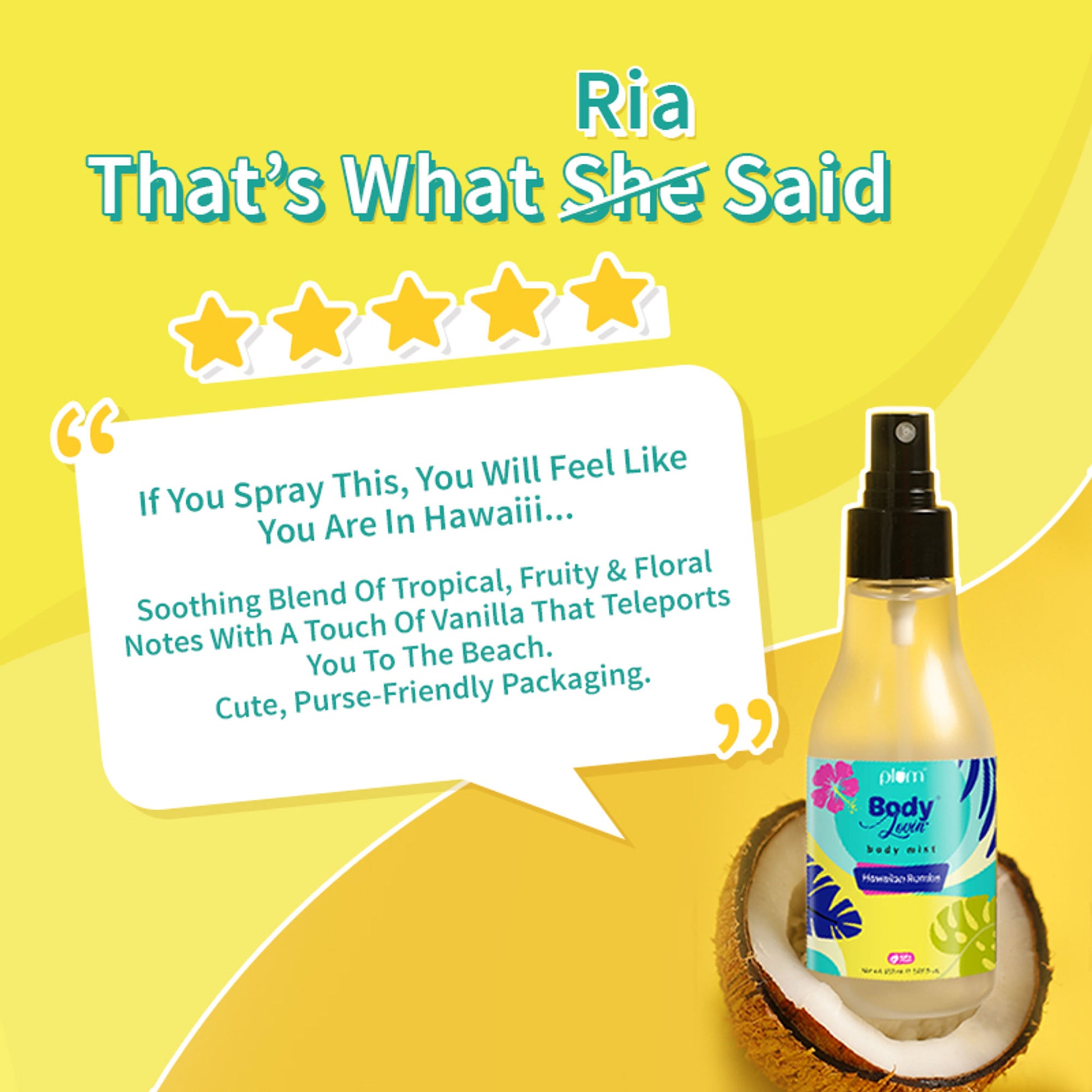 Plum BodyLovin Hawaiian Rumba Body Mist For A Long Lasting Beachy Fragrance