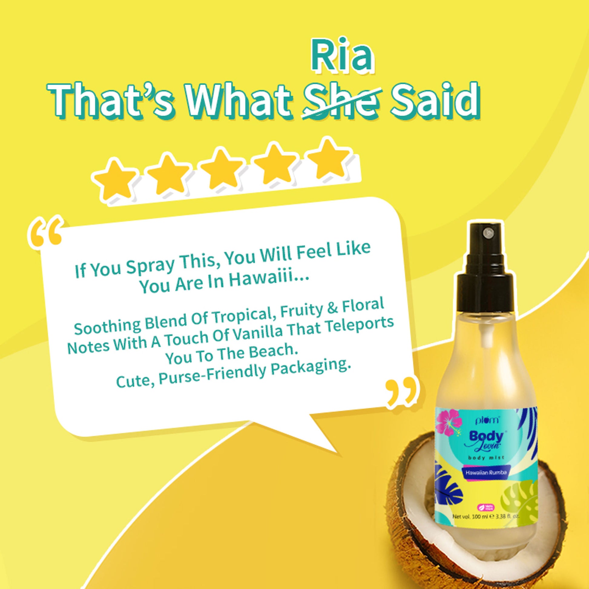Plum BodyLovin Hawaiian Rumba Body Mist For A Long Lasting Beachy Fragrance