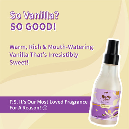 Plum BodyLovin Vanilla Vibes Body Mist For A Long Lasting Vanilla Fragrance