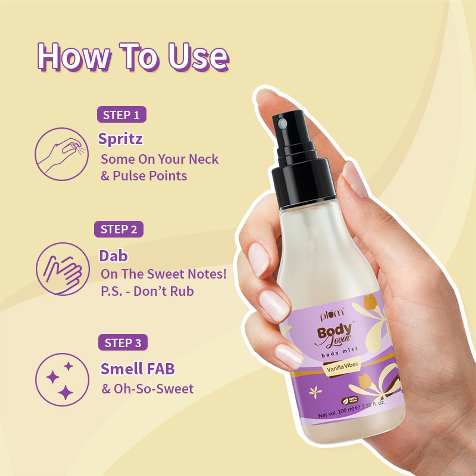 Plum BodyLovin Vanilla Vibes Body Mist For A Long Lasting Vanilla Fragrance