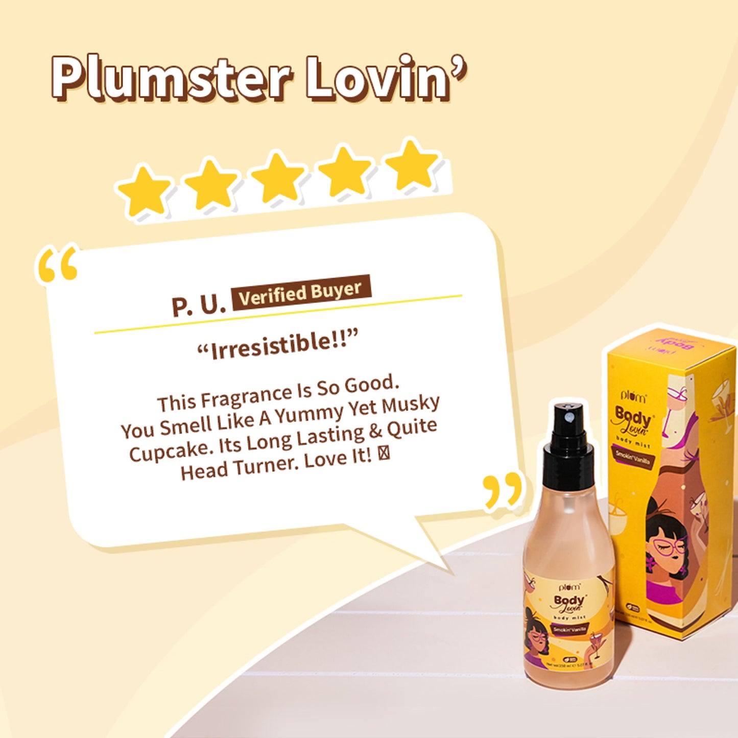 Plum BodyLovin Smokin Vanilla Body Mist For A Long Lasting Vanilla Fragrance