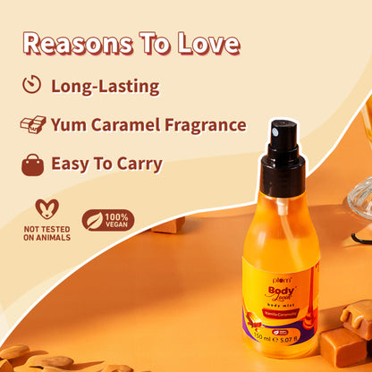 Plum Body Lovin Vanilla Caramello Body Mist For A Long Lasting Warm Caramel Fragrance