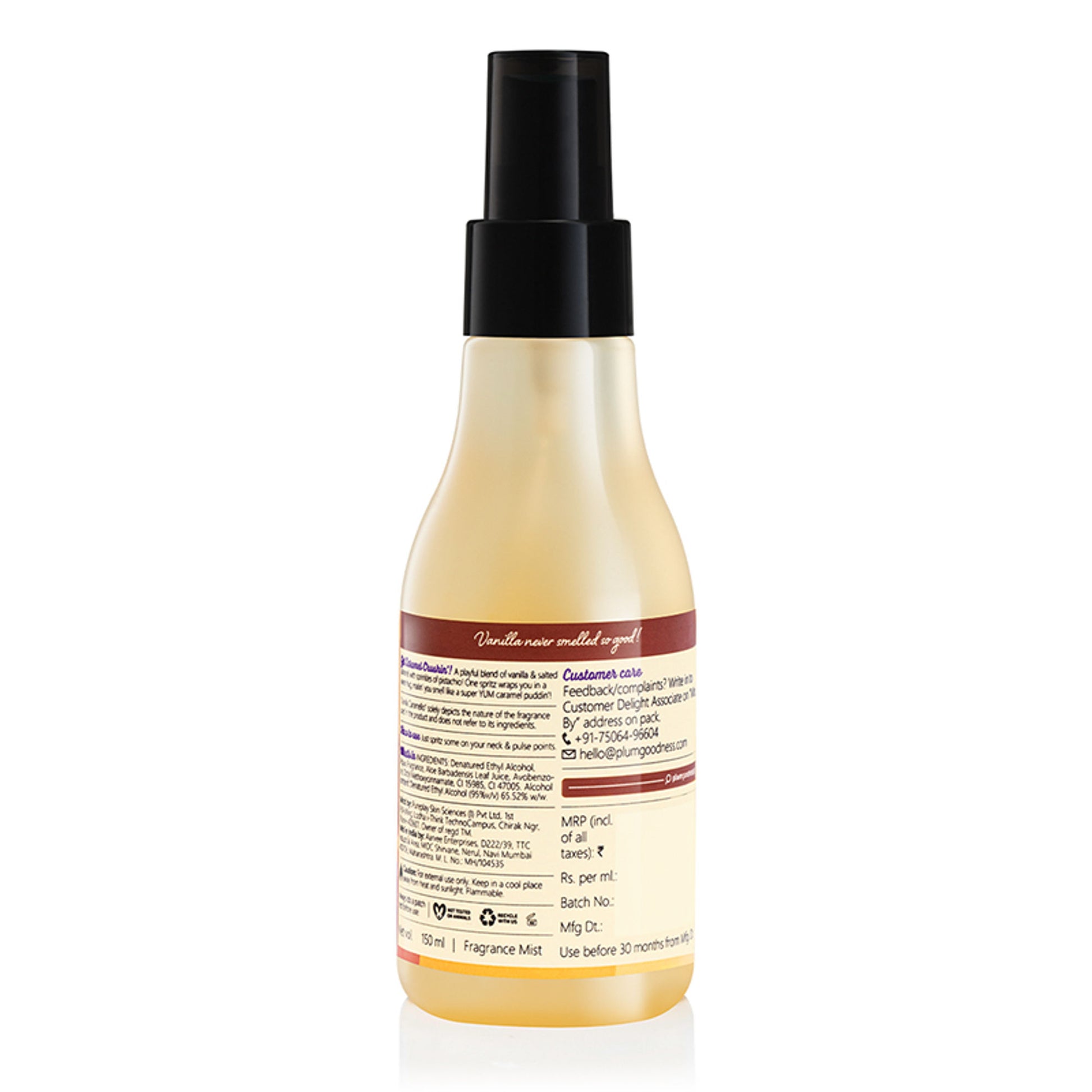 Plum Body Lovin Vanilla Caramello Body Mist For A Long Lasting Warm Caramel Fragrance
