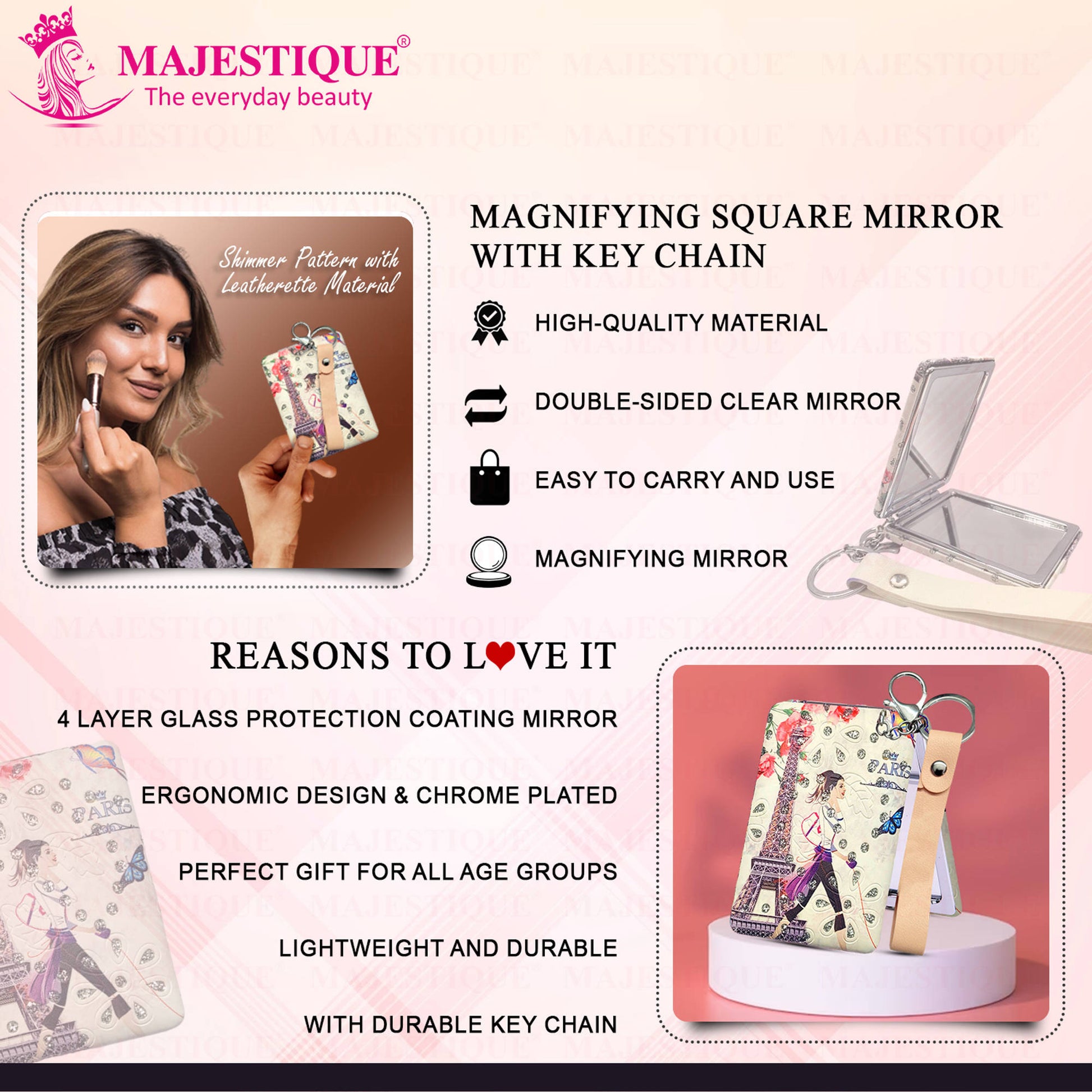 Majestique Magnifying Square Mirror
