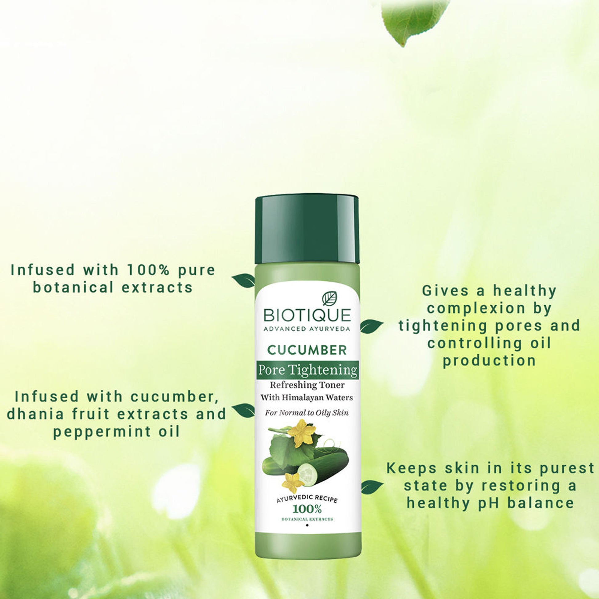 Biotique Bio Cucumber Pore Tightening Toner With Himalayan Waters