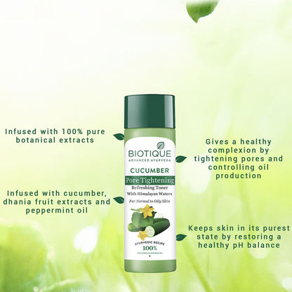 Biotique Bio Cucumber Pore Tightening Toner With Himalayan Waters