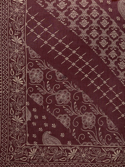Dhiyona IE Women Purple Floral Kurta with Palazzos & With Dupatta