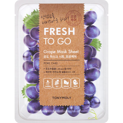 TONYMOLY Korean Fresh To Go Face Sheet Mask - Grape