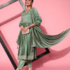 Dhiyona SN Women's Floral Embroidered Regular Sequinned Kurta With Trousers & With Dupatta