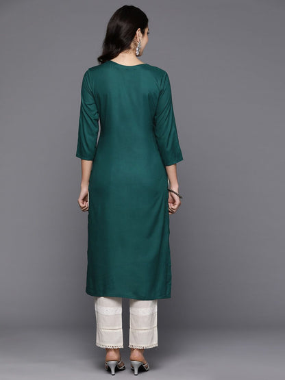 Dhiyona IE Floral Embroidered Thread Work Kurta
