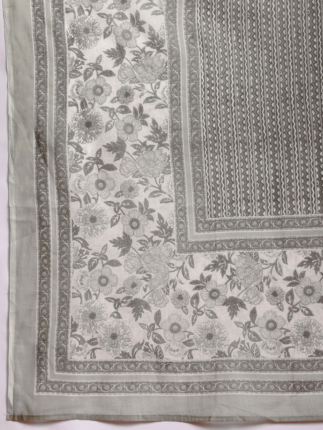 Dhiyona IE Women Floral Printed Pure Cotton Kurta with Trousers & With Dupatta