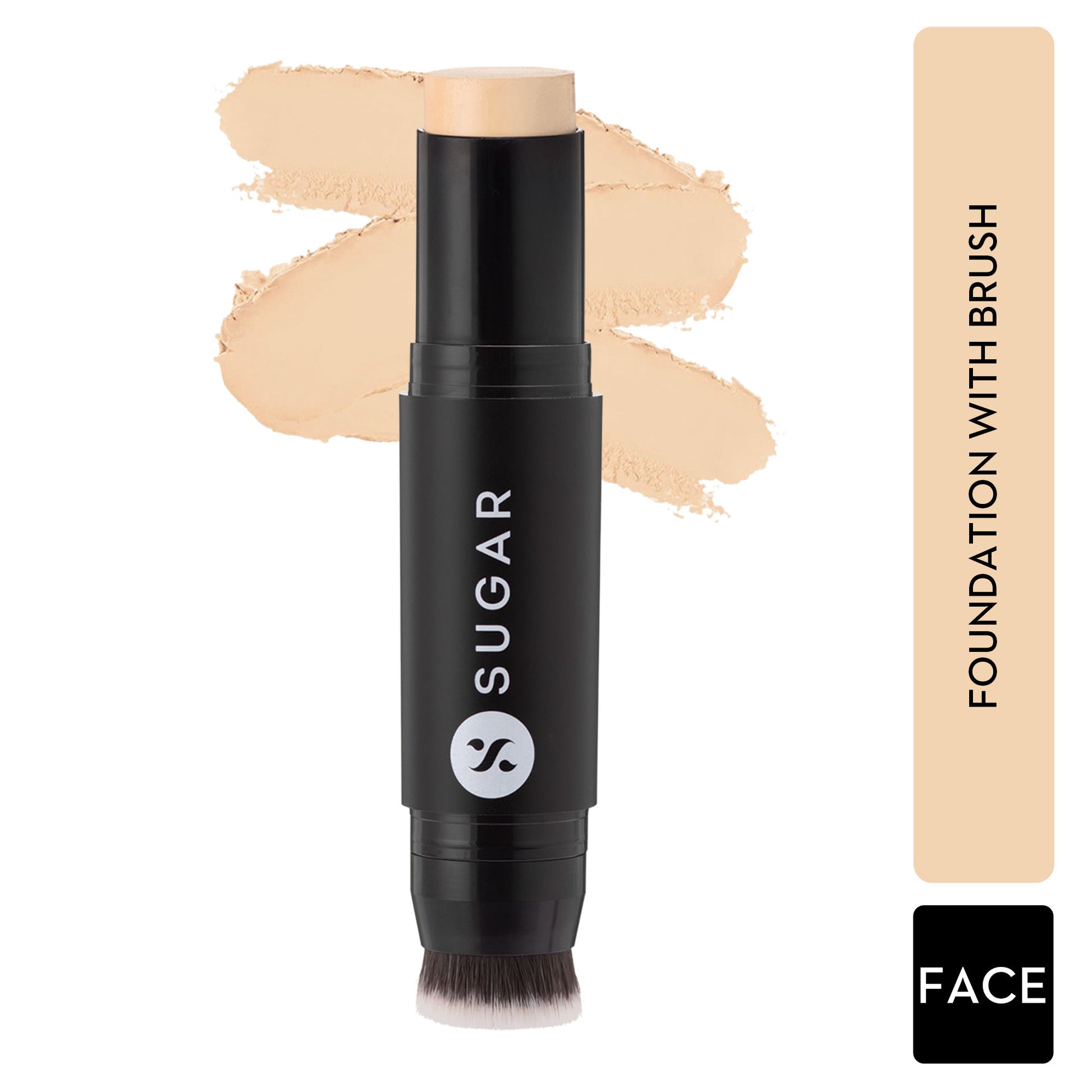 SUGAR Ace Of Face Foundation Stick, In-Built Brush, Full Coverage 24Hr - 17 Raf