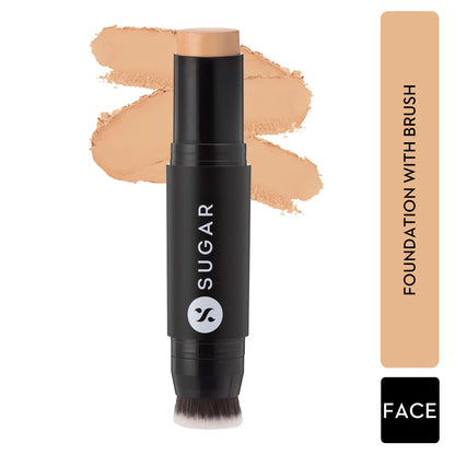 SUGAR Ace Of Face Foundation Stick, In-Built Brush, Full Coverage 24Hr - 42 Glace
