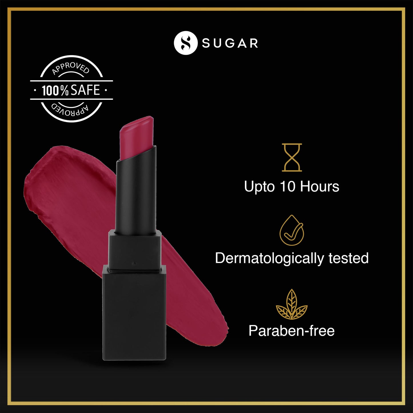 SUGAR Nothing Else Matter Longwear Lipstick - 14 Red Herring (Raspberry Pink, Reddish Pink)