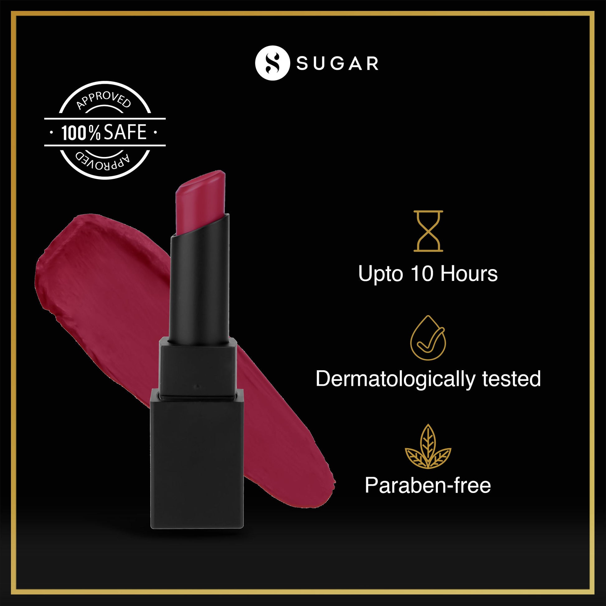 SUGAR Nothing Else Matter Longwear Lipstick - 14 Red Herring (Raspberry Pink, Reddish Pink)