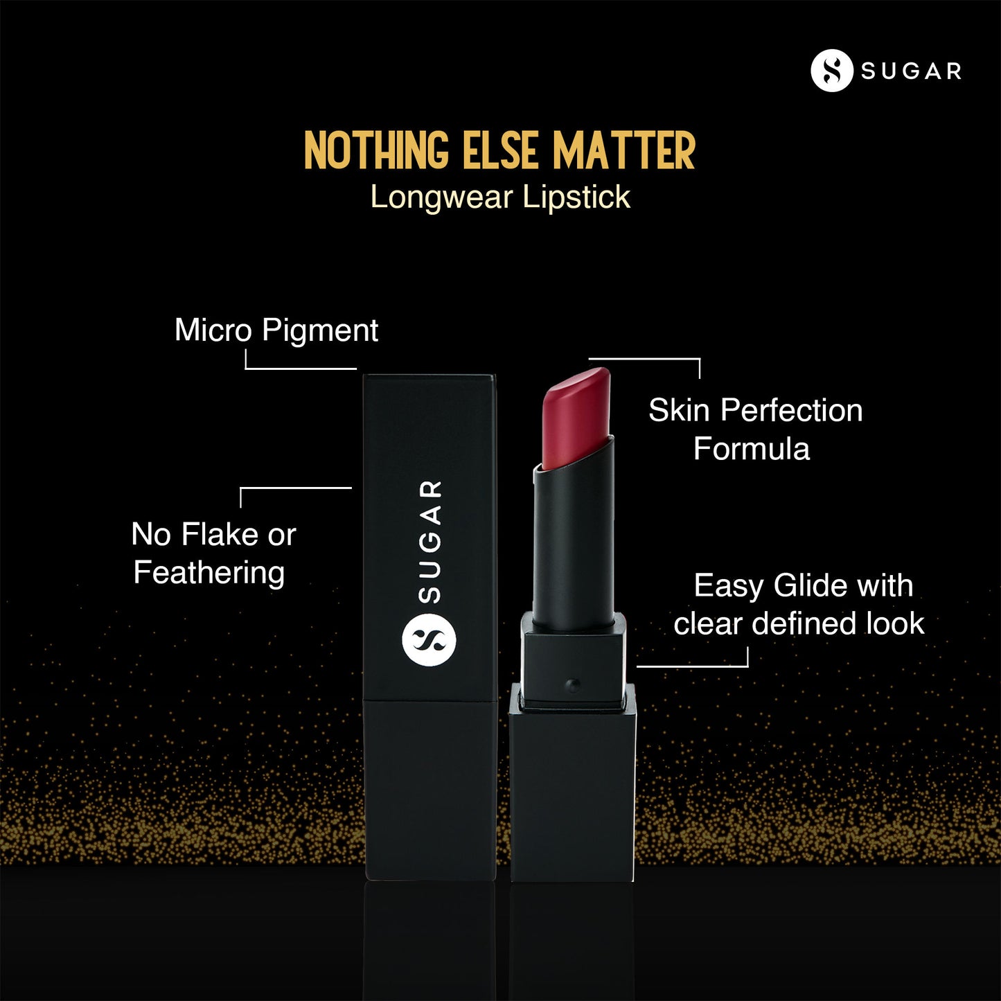 SUGAR Nothing Else Matter Longwear Lipstick - 14 Red Herring (Raspberry Pink, Reddish Pink)