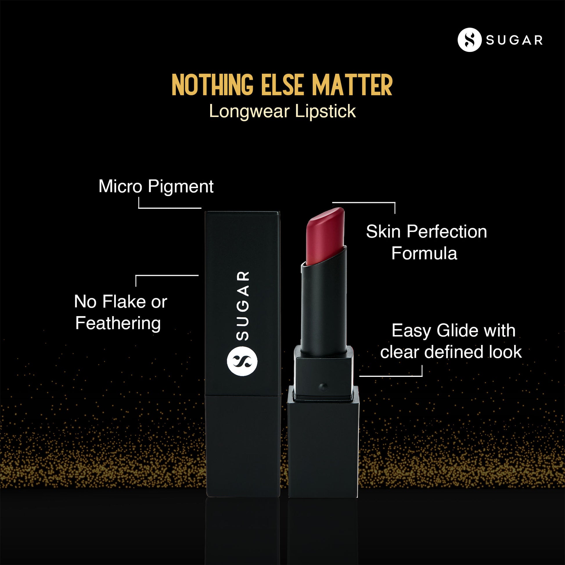 SUGAR Nothing Else Matter Longwear Lipstick - 14 Red Herring (Raspberry Pink, Reddish Pink)