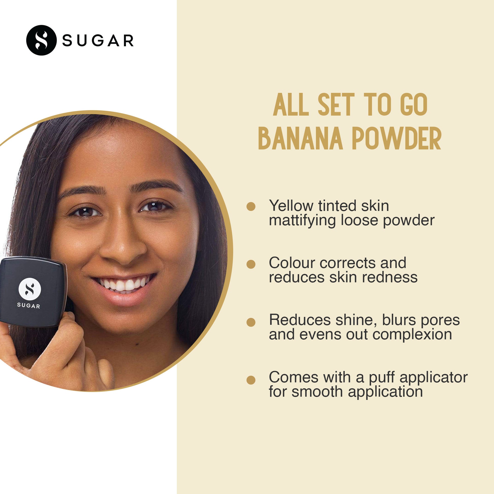 SUGAR All Set To Go Banana Matte Powder | Setting Matte Powder For Mattified Skin | Oil-Controlling