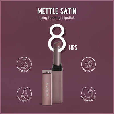 SUGAR Mettle Satin Lipstick - 07 Gabriella (Soft Dusty Nude/Nude Pink)