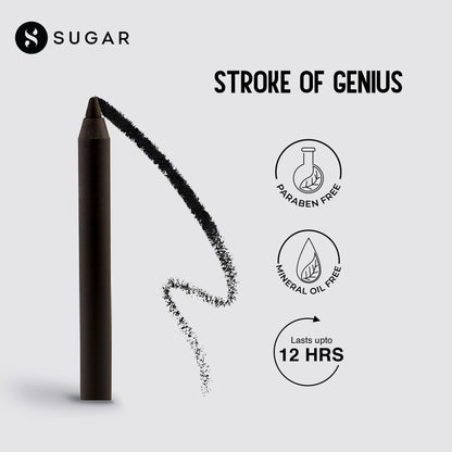 SUGAR Stroke Of Genius Heavy Duty Kohl With Free Sharpener - 01 Back To Black - 01 Back To Black