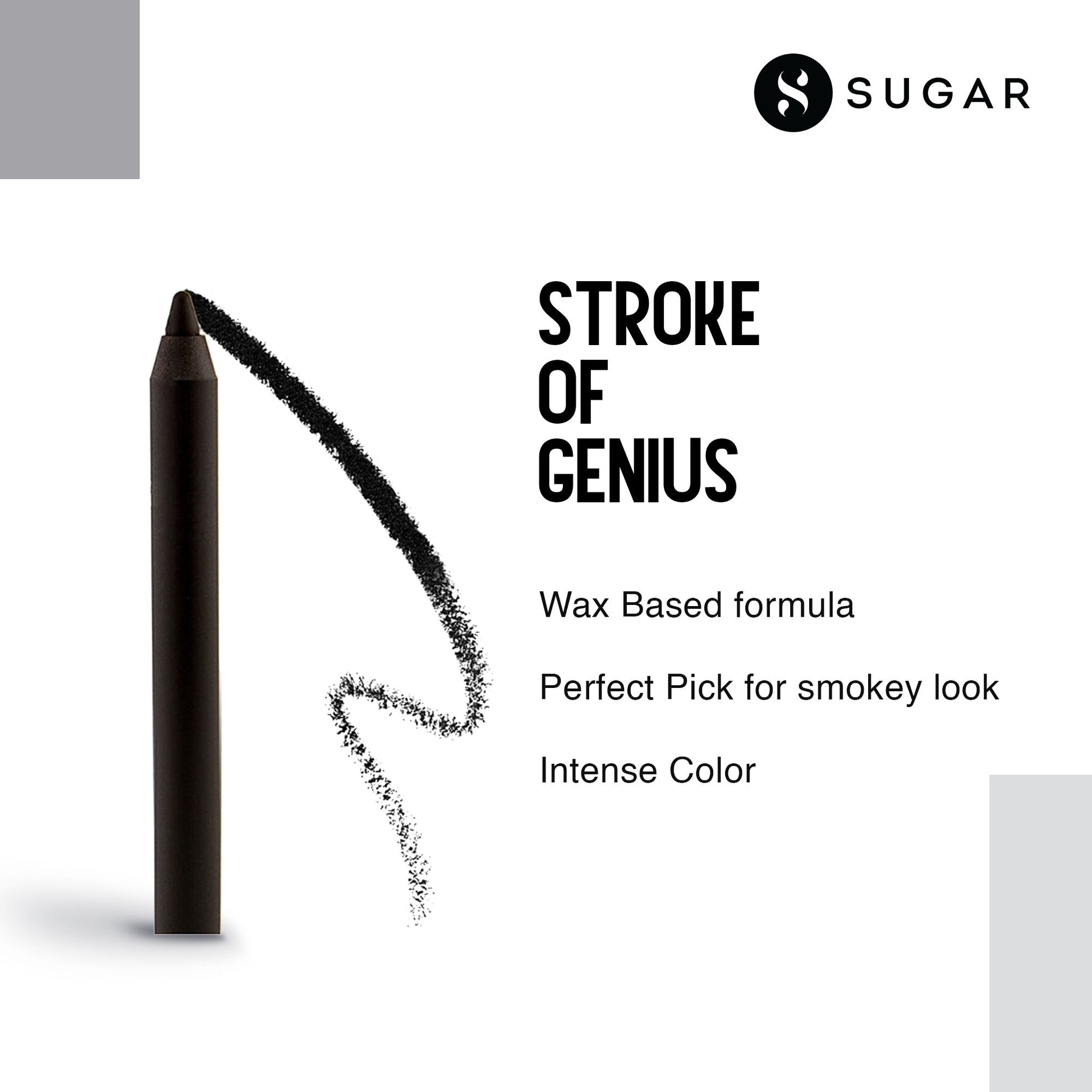 SUGAR Stroke Of Genius Heavy Duty Kohl With Free Sharpener - 01 Back To Black - 01 Back To Black