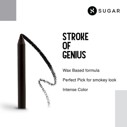 SUGAR Stroke Of Genius Heavy Duty Kohl With Free Sharpener - 01 Back To Black - 01 Back To Black