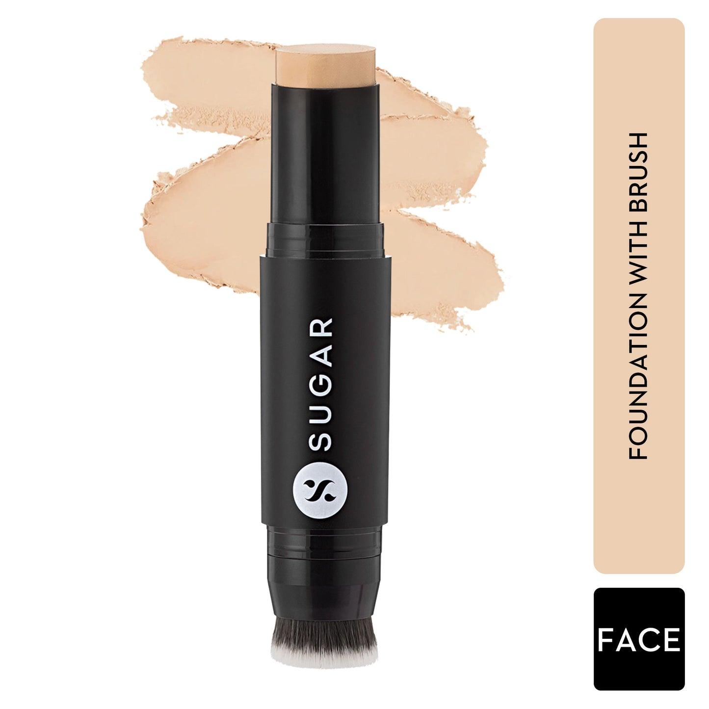 SUGAR Ace Of Face Foundation Stick, In-Built Brush, Full Coverage 24Hr - 10 Latte