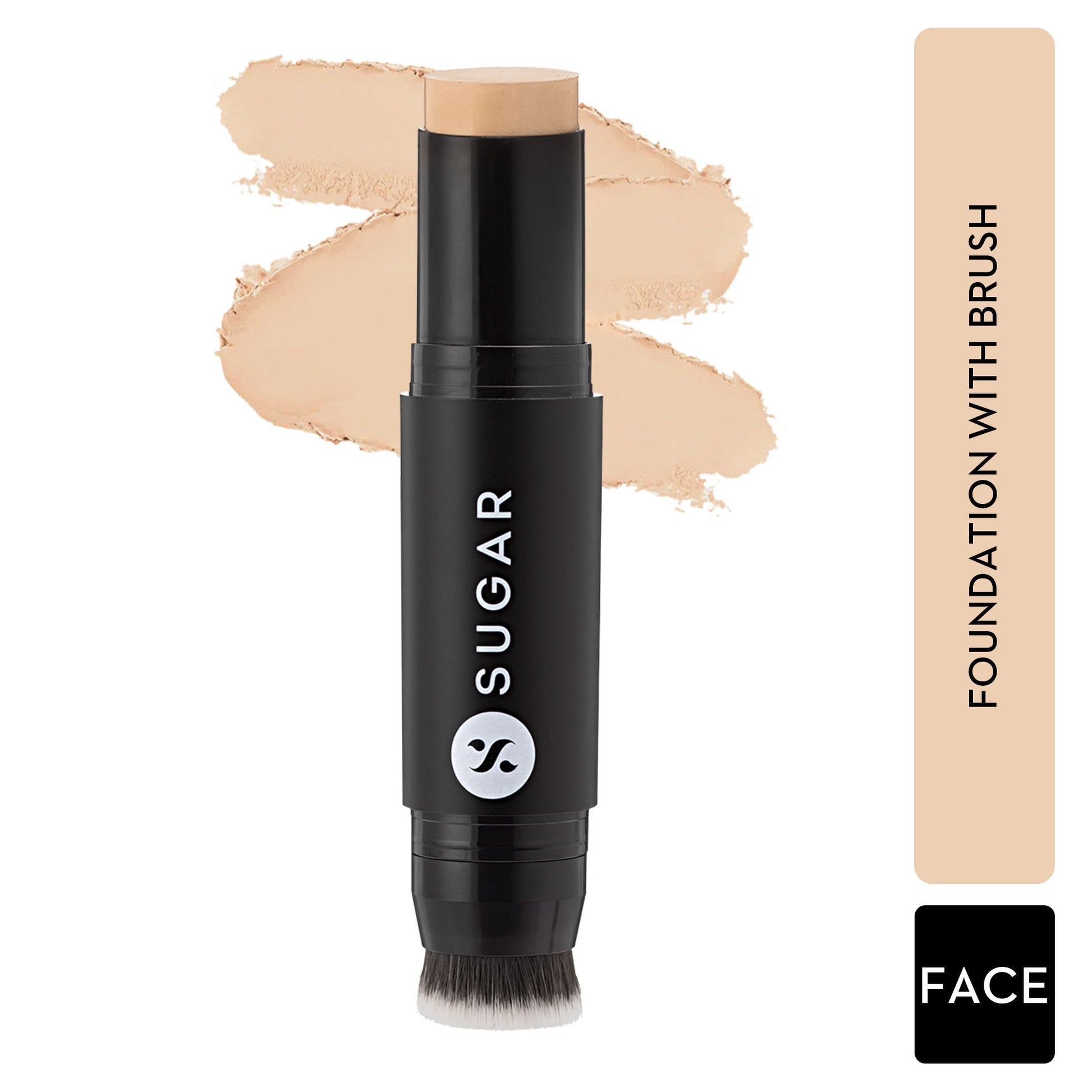 SUGAR Ace Of Face Foundation Stick, In-Built Brush, Full Coverage 24Hr - 10 Latte