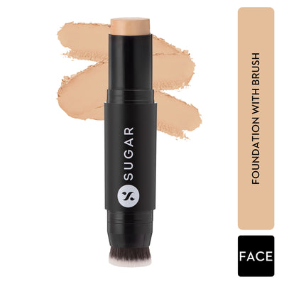 SUGAR Ace Of Face Foundation Stick, In-Built Brush, Full Coverage 24Hr - 30 Chococcino
