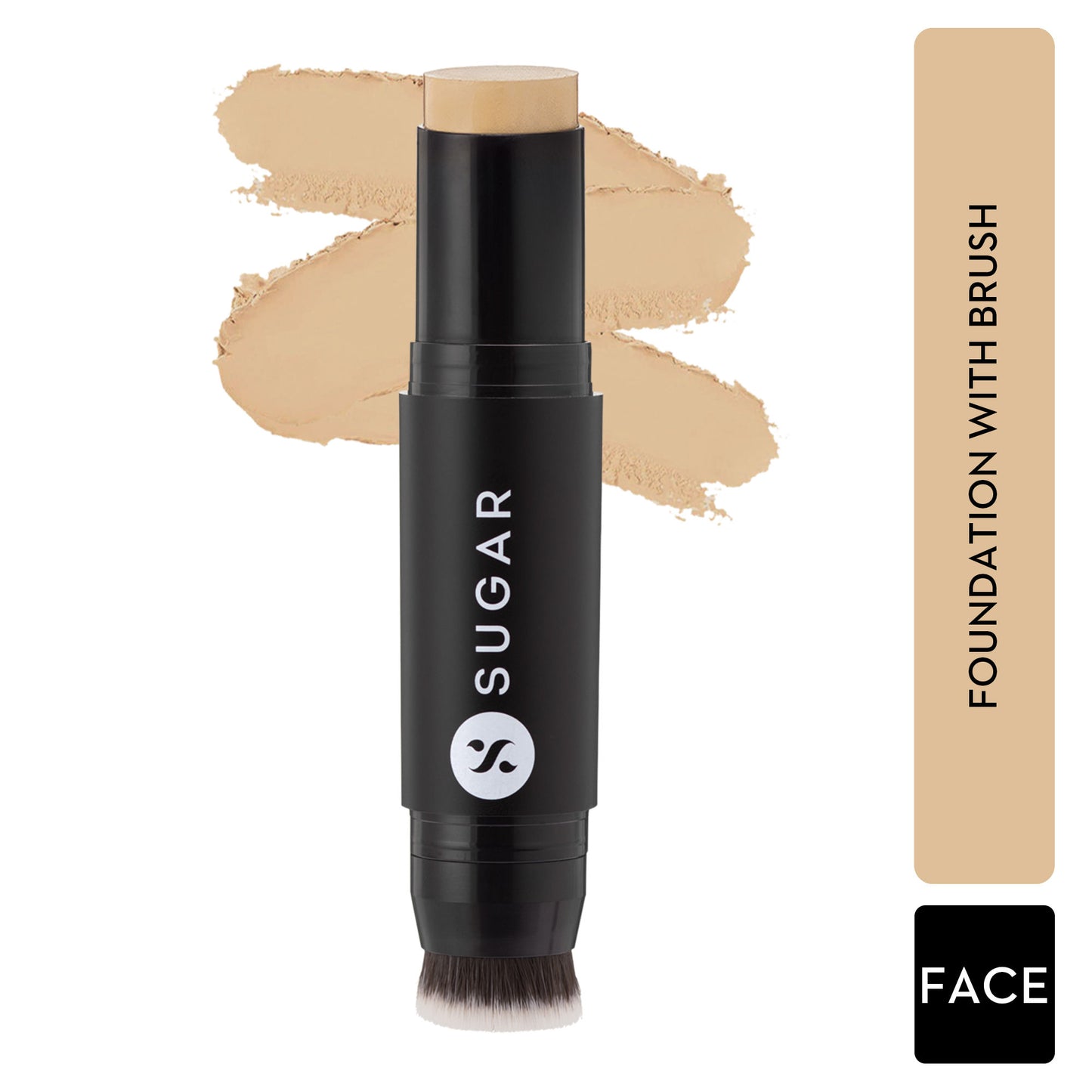 SUGAR Ace Of Face Foundation Stick, In-Built Brush, Full Coverage 24Hr - 25 Macchiato
